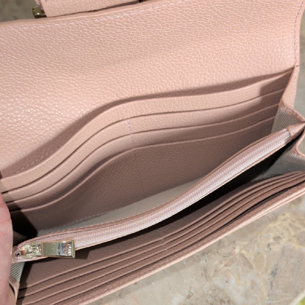Furla Blush Leather Wallet with Gold Buckle - Picture 8 of 11